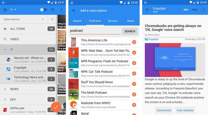 Make Android RSS reader app