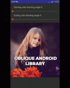 Attractive Slanting line Android UI using Oblique library