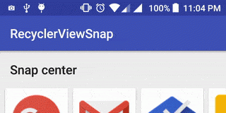 Google Play like RecyclerView Snapping Example