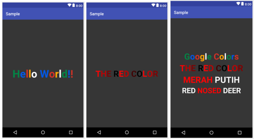Multicolor TextView in Android