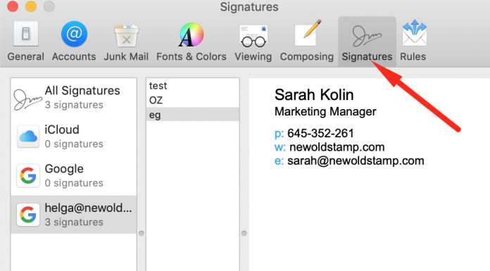 HTML Email Signature To Apple Mail