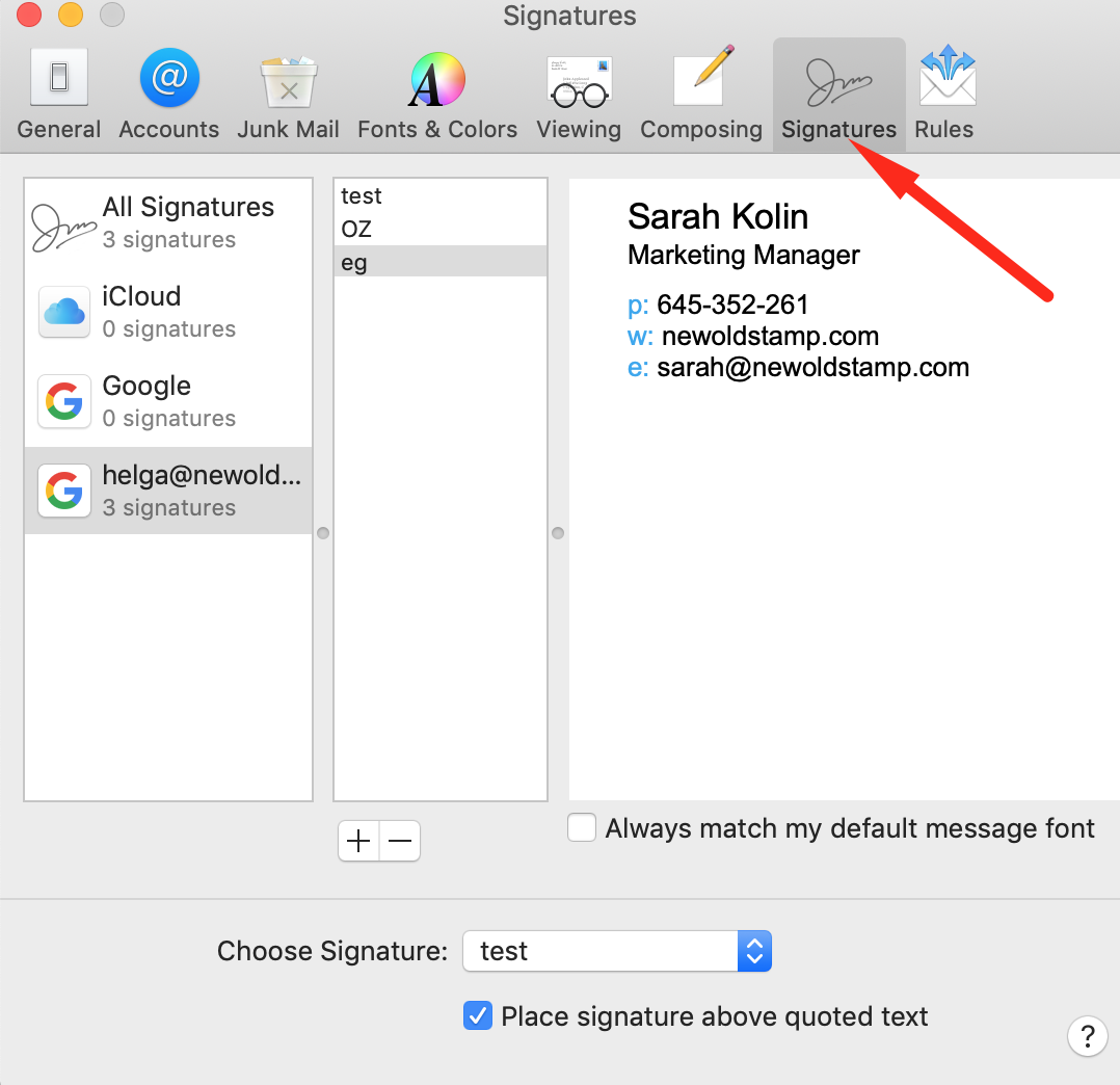 HTML Email Signature To Apple Mail